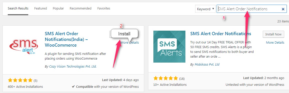 SMS integration in Woocommerce Wordpress 